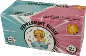 Rękawice nitrylowe STYLE PEPPERMINT ROSIE, bez pudrowe (op. 60 szt.) XS miętowo-różowe